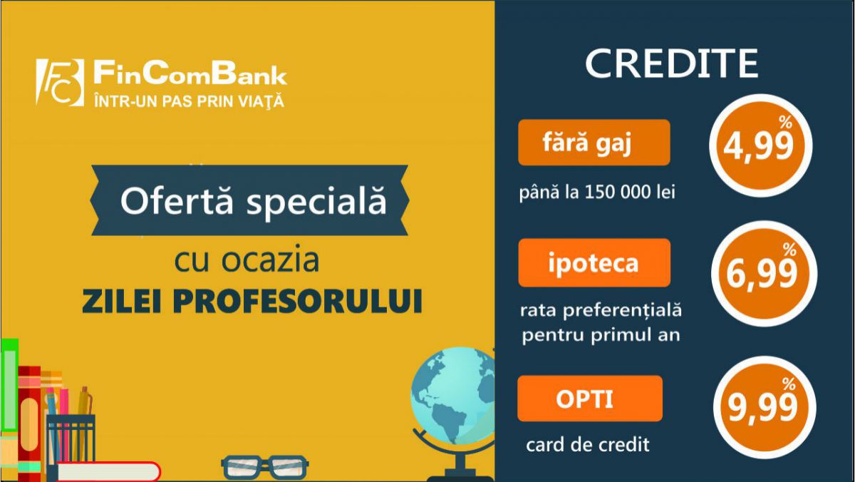 De ziua profesorului, transformă-ți visele în realitate cu împrumutul potrivit de la FinComBank