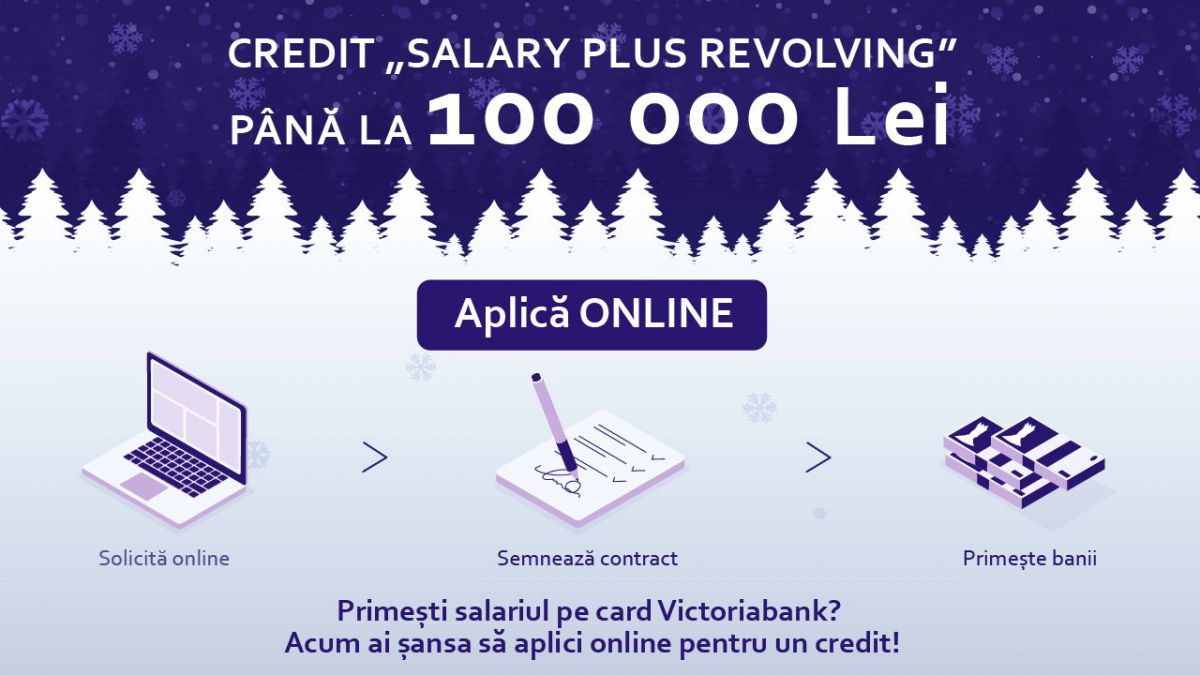 Bani pe card pentru realizarea celor mai mari vise. Aplică pentru credit ONLINE și primești până la 100 000 lei