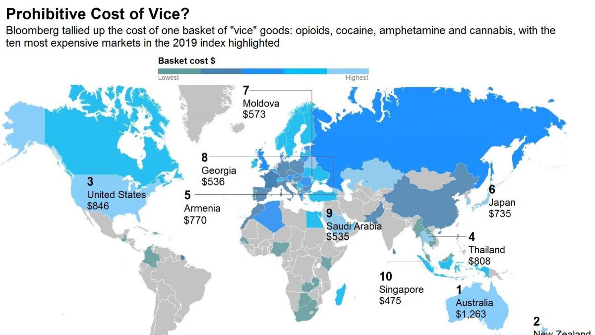 Bloomberg: Moldova s-a clasat pe locul șapte în topul țărilor cu cele mai scumpe droguri raportate la venitul populației