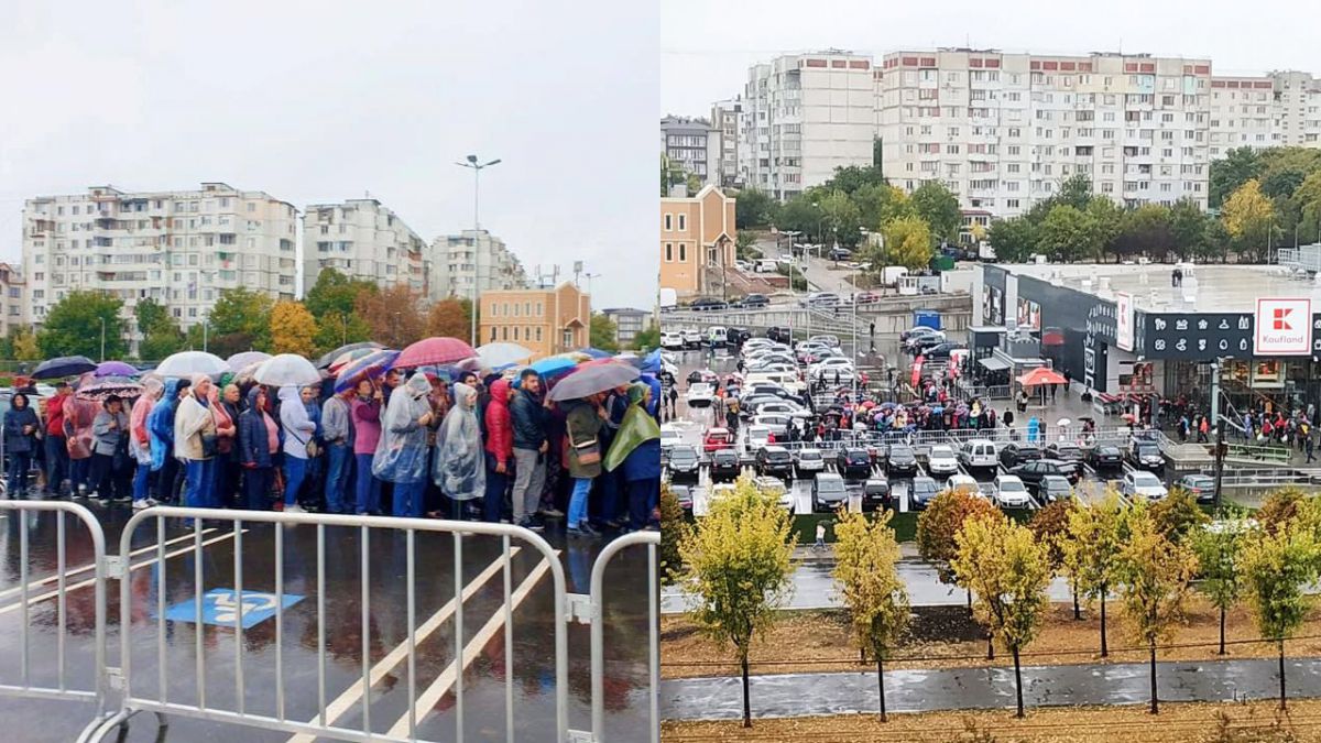 Cozi interminabile la intrare și produse care dispar de pe rafturi într-o clipă. Oamenii au luat cu asalt magazinele Kaufland, deschise astăzi (FOTO)