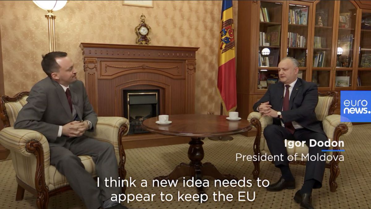 Dodon, apariție la Euronews: Nu există Europă puternică fără Rusia (VIDEO)