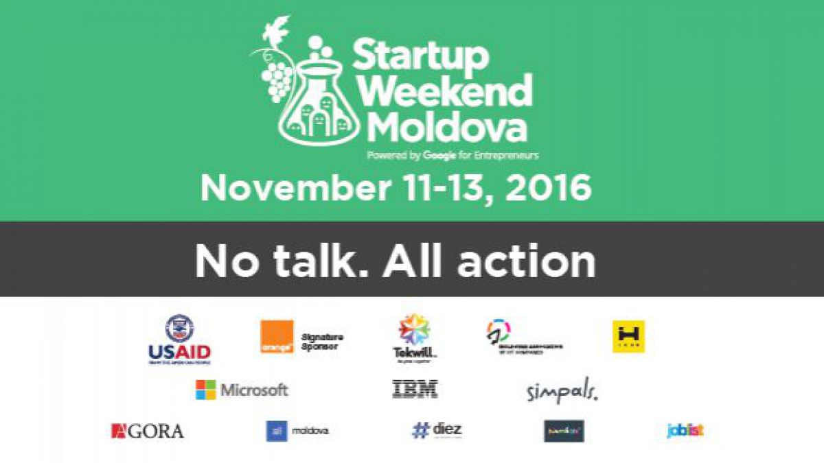 În perioada 11-13 noiembrie se va desfășura cea de-a VIII-a ediție Startup Weekend Moldova!
