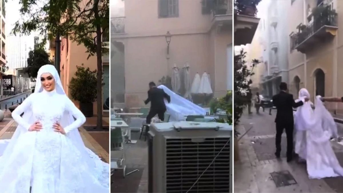 „Încă suntem șocați”: Mărturia femeii care a fost zdruncinată de explozia din Beirut în ziua nunții (VIDEO)