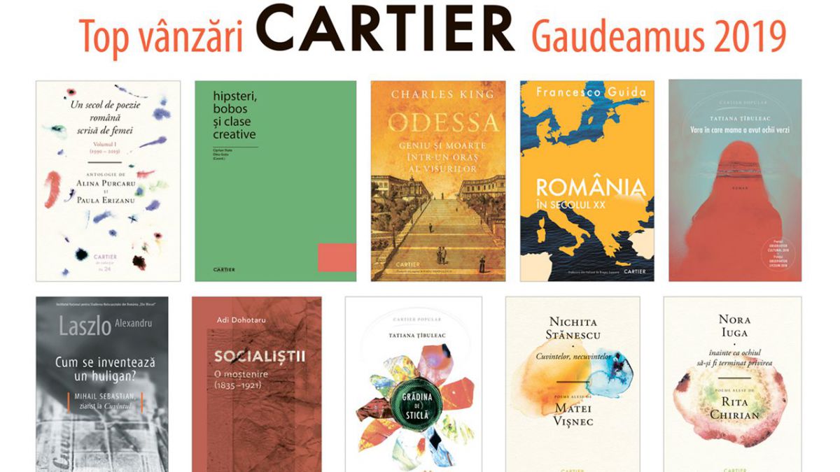 Editura Cartier anunță topul titlurilor vândute la Gaudeamus, București 2019