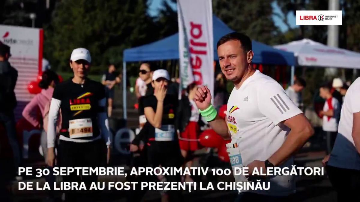 VIDEO. 100 de angajați Libra Internet Bank, cea mai dinamică bancă din România, la Maratonul de la Chișinău, celebrând 100 de ani de la Marea Unire