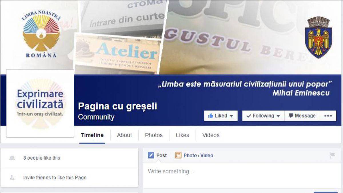 A fost lansată o pagină de facebook pentru promovarea vorbirii corecte a limbii române