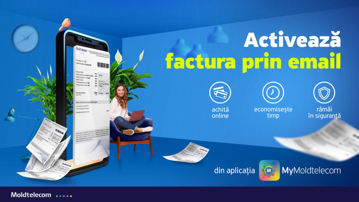 Primește Factura prin Email! Achită online, economisește timp și rămâi în siguranță