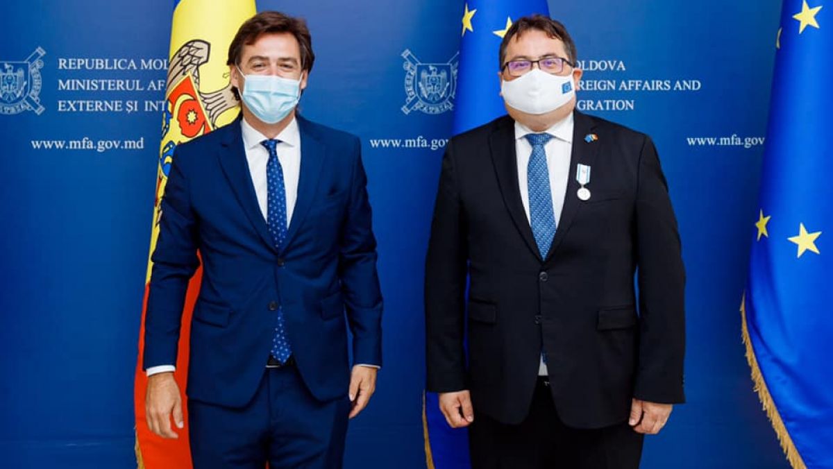 Aflat pe final de mandat, ambasadorul UE la Chișinău a fost apreciat cu cea mai înaltă distincție a MAEIE