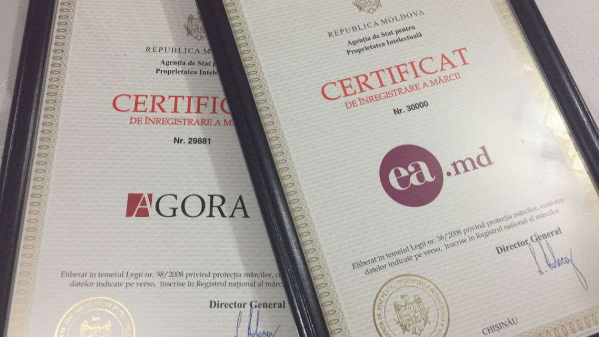 AGORA și EA.md au devenit oficial mărci înregistrate și protejate în Republica Moldova