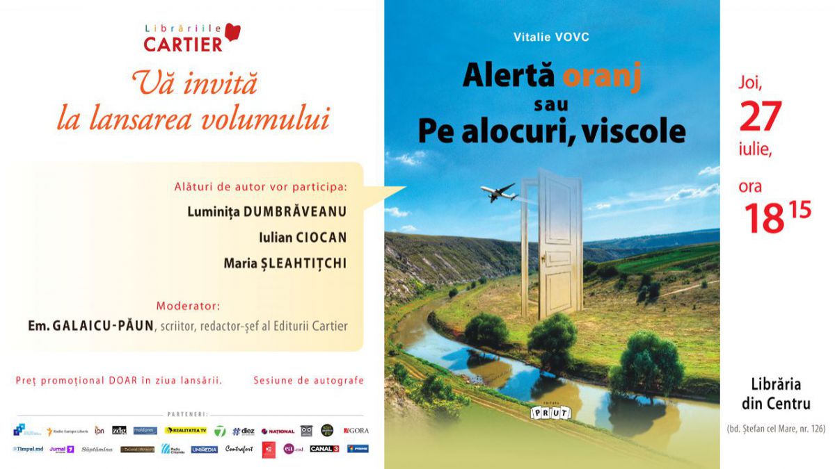 „Alertă oranj sau Pe alocuri viscole” de Vitalie Vovc, va fi lansată la Librăria din Centru. Află detalii