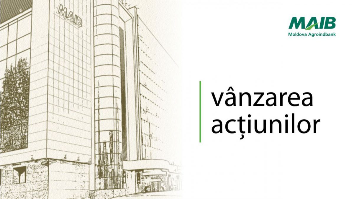 Anunț privind expunerea la vânzare a acțiunilor ordinare nominative nou emise de clasa I ale BC „Moldova - Agroindbank” S.A.