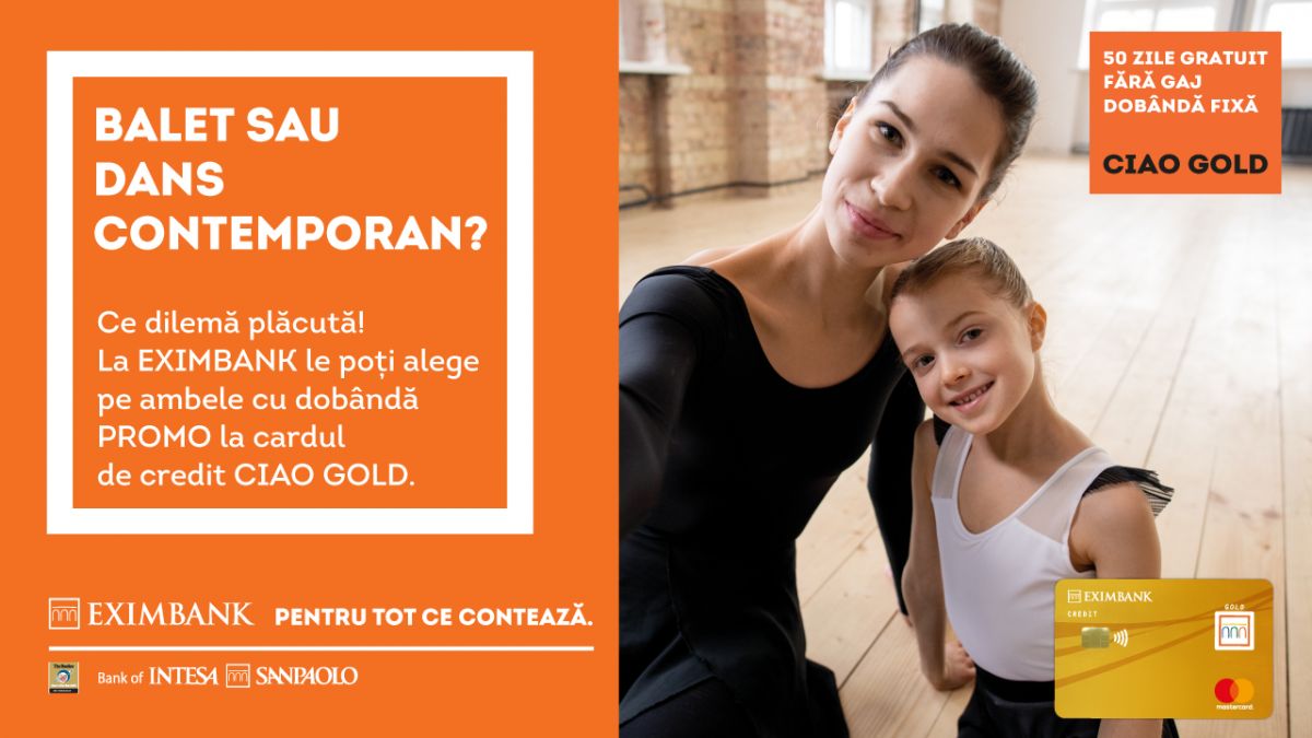 Cardul de credit Ciao Gold de la Eximbank - mai atractiv, mai avantajos!