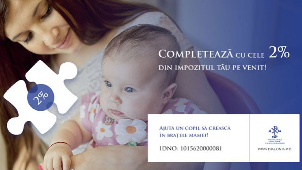 Mergi la Fisc până pe 2 mai și direcționează 2% pentru Diaconia. Ajută oamenii nevoiași și proiecte sociale cu impact