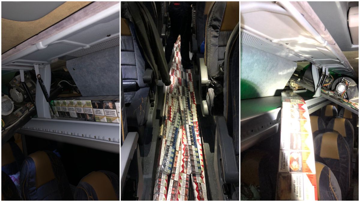 Cum au fost ascunse mii de țigări într-un autocar. Marfa urma să ajungă în UE (VIDEO)
