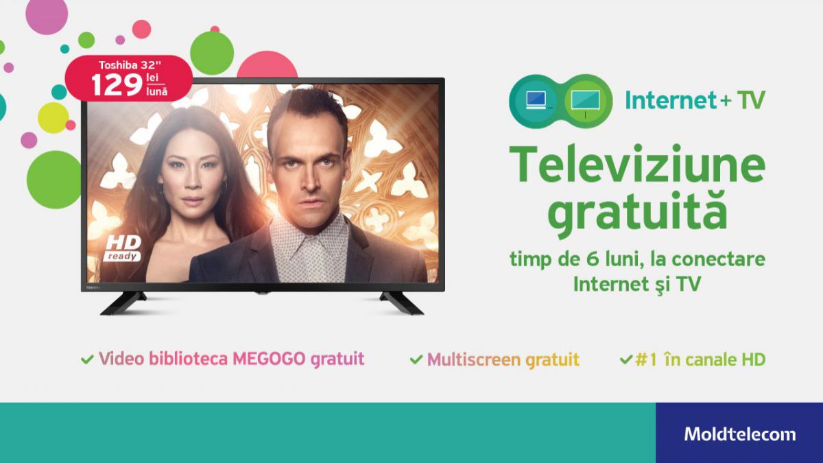 Primește 6 luni de televiziune digitală gratuită la conectarea serviciilor de Internet fix și IPTV de la Moldtelecom