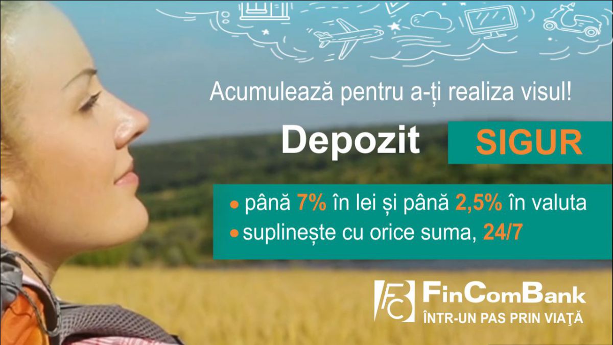 Fii sigur pe ziua de mâine: realizează-ți dorințele cu depozitul „SIGUR” de la FinComBank
