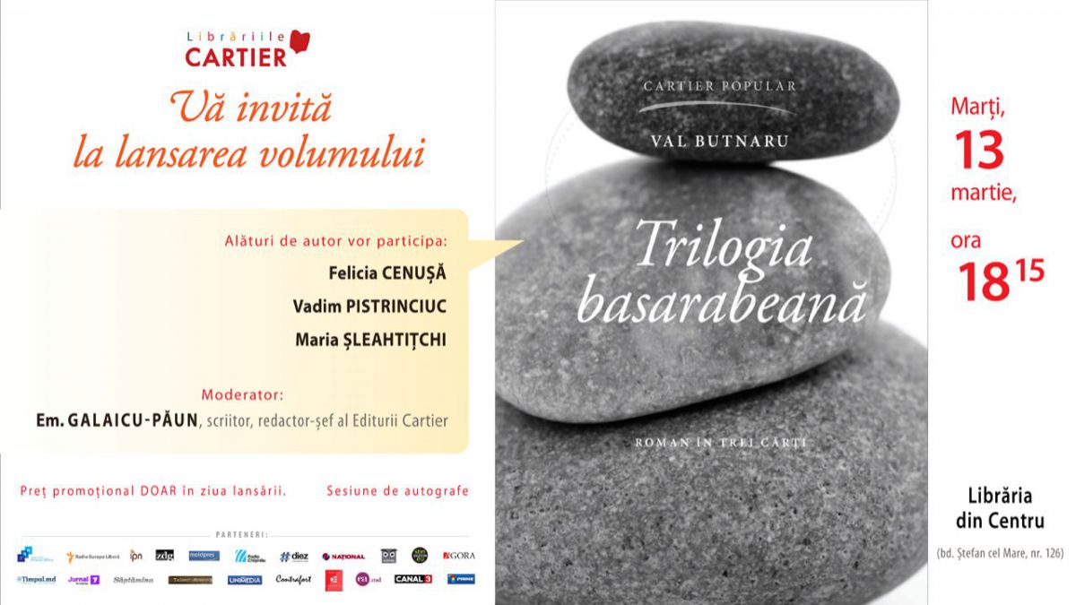 Trilogia basarabeană de Val Butnaru, la Librăria din Centru