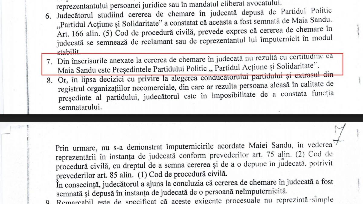 DOC. N-a fost convinsă că Maia Sandu este președintele partidului! Instanța a restituit cererea PAS împotriva BNM și a guvernatorului