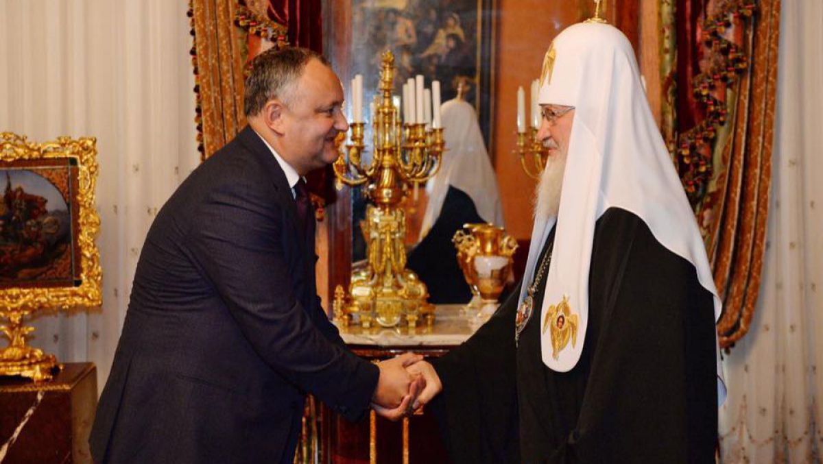 Dodon a fost binecuvântat de Patriarhul Kirill pentru „binele țării”