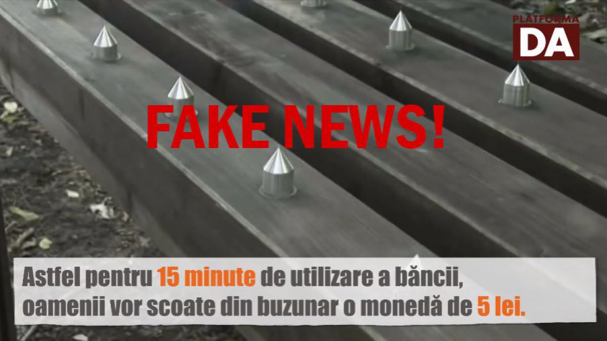 Fake News: Năstase vrea să introducă o taxă pentru utilizarea băncilor din parcuri