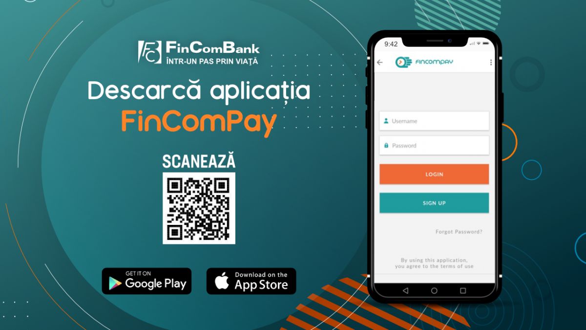 Ai propria bancă la tine în buzunar cu aplicația FinComPay Mobile Banking