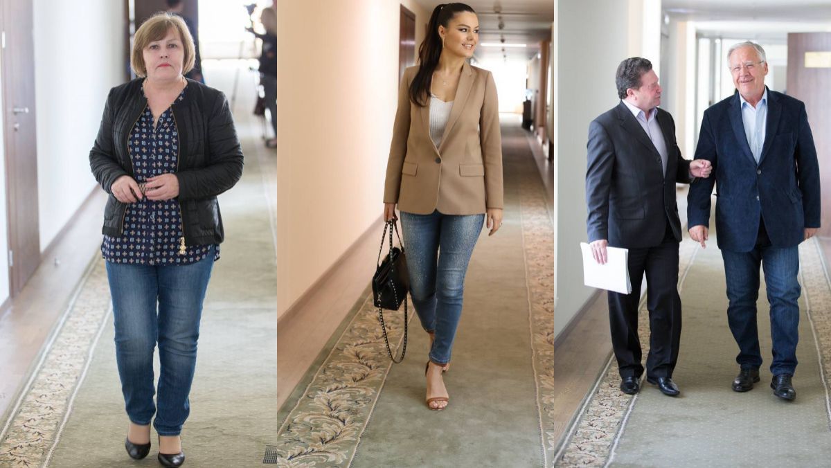 FOTO. Denim Day la Parlament. Deputații au venit la muncă în blugi de ziua solidarizării cu victimele violului