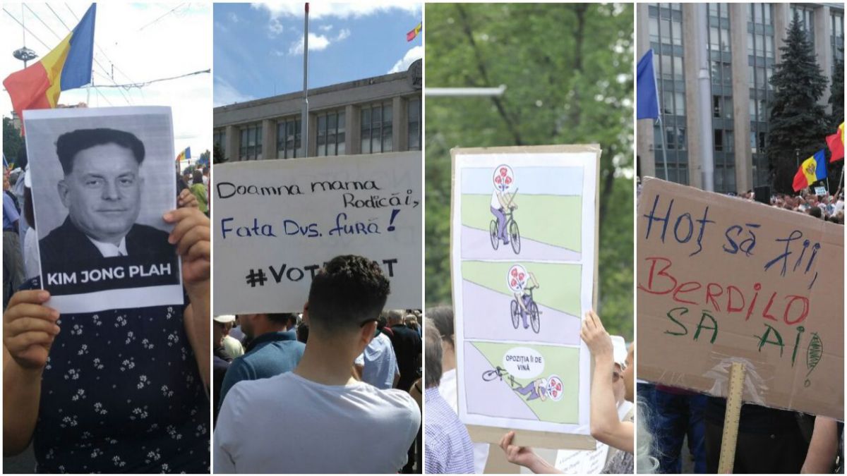 FOTO. „Kim Jong Plah”, „Noi ne diorgăim” și alte pancarte creative de la protestul din PMAN