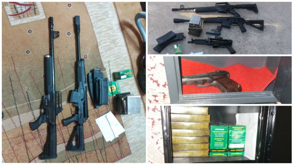 FOTO. Mitraliere, pistoale și sute de cartușe de diferit calibru. Un arsenal de arme ascuns de o grupare criminală, depistat în UTA Găgăuzia
