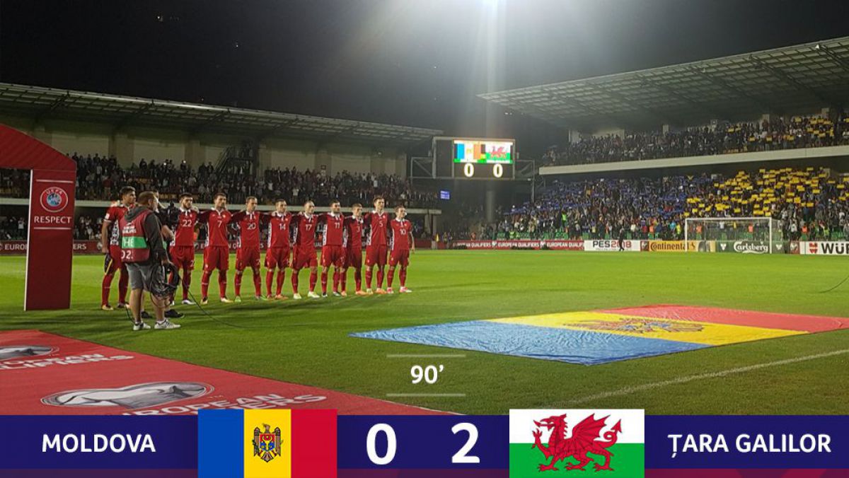 FOTO, VIDEO. Atmosfera de pe stadion, la R. Moldova -Țara Galilor. Jucătorii, aplaudați la final