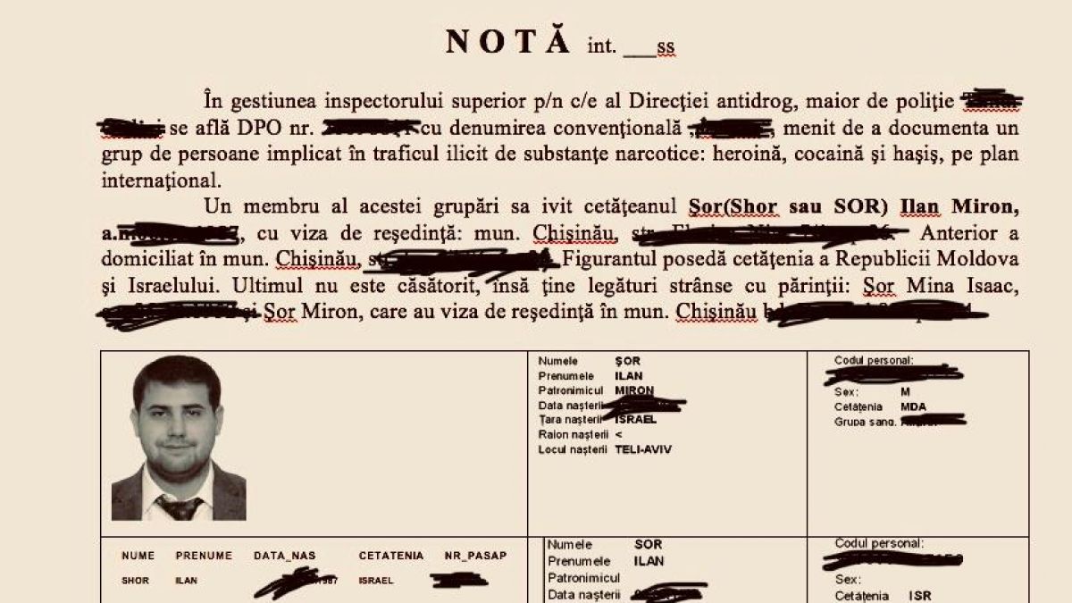 Ilan Șor ar fi fost monitorizat în mai multe dosare privind o rețea de trafic de cocaină. Documentele publicate de RISE