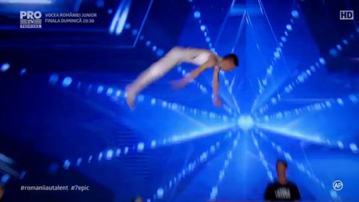 VIDEO. Incident la „Românii au talent”: Un gimnast din Nisporeni a căzut de pe trambulină în timp ce-și prezenta numărul artistic  