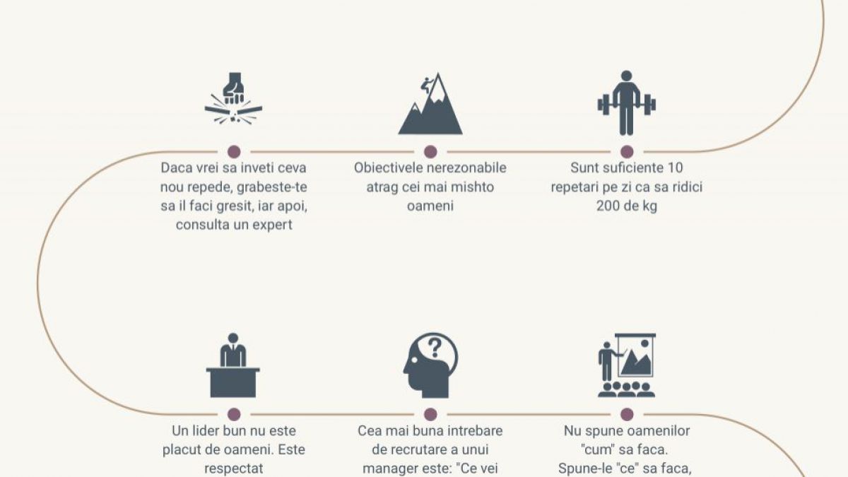 INFOGRAFIC. 70 de lecții de la un antreprenor român, care în 12 ani a crescut peste 300 de companii