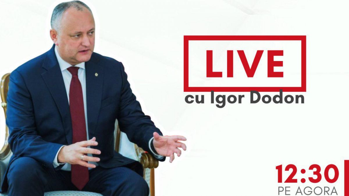 Interviu cu președintele Igor Dodon, LIVE, în studioul AGORA (VIDEO)