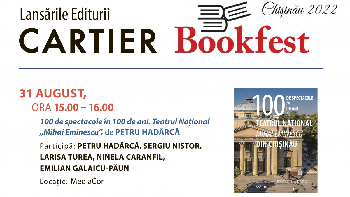 Bookfest Chișinău 2022. Vezi ce cărți ți-a pregătit Editura Cartier în acest an