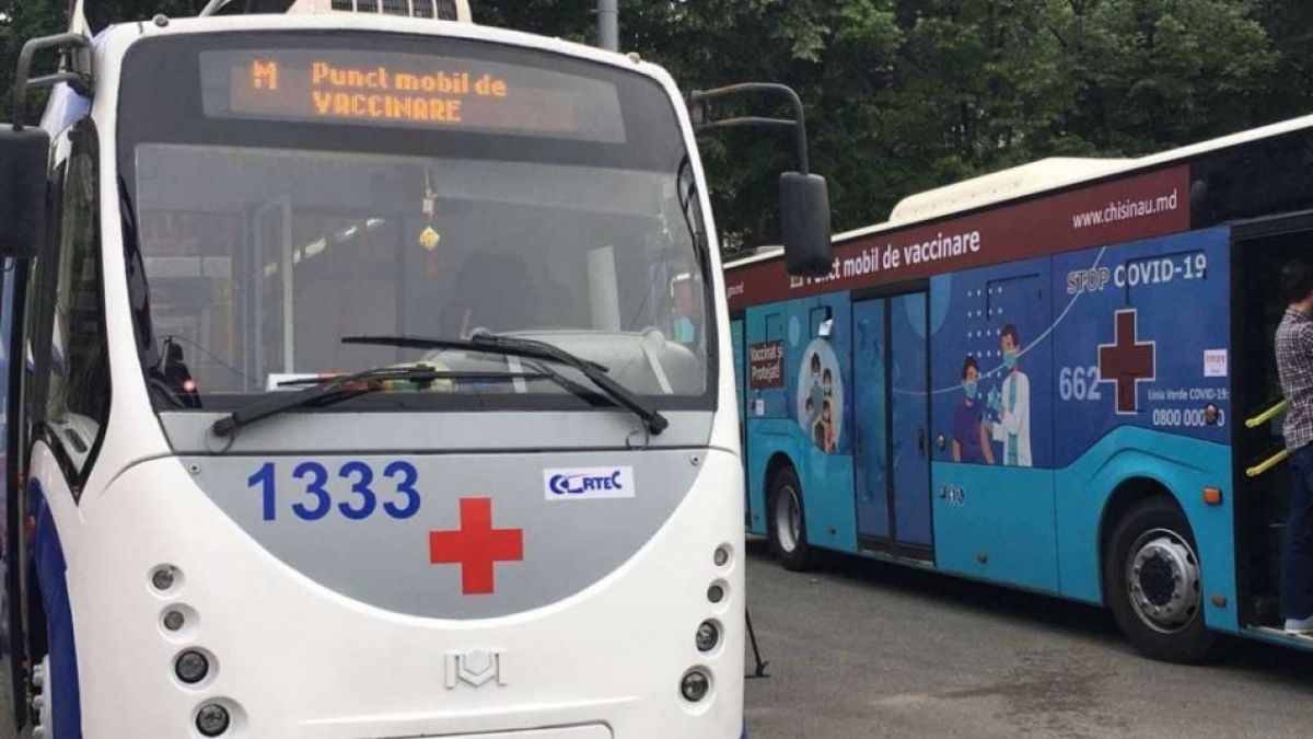 Locația troleibuzului și autobuzului, unde orășenii se pot imuniza