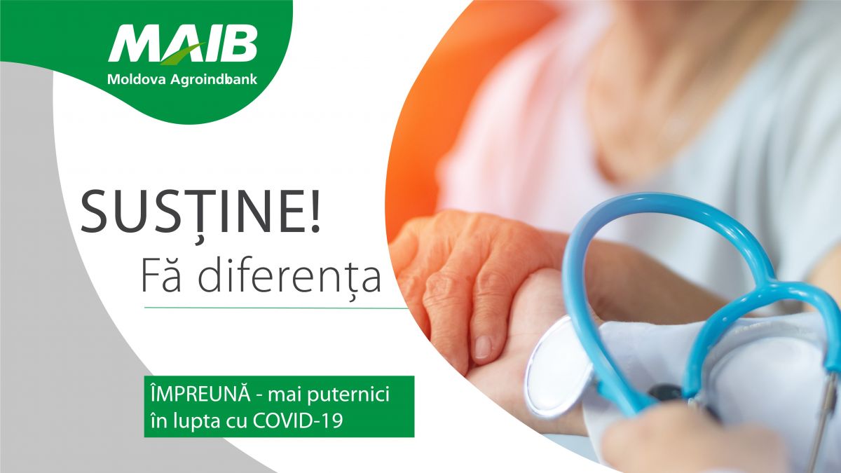 500 000 lei, donați spitalului „Toma Ciorbă” de Moldova Agroindbank, pentru a-l susţine în lupta cu coronavirus