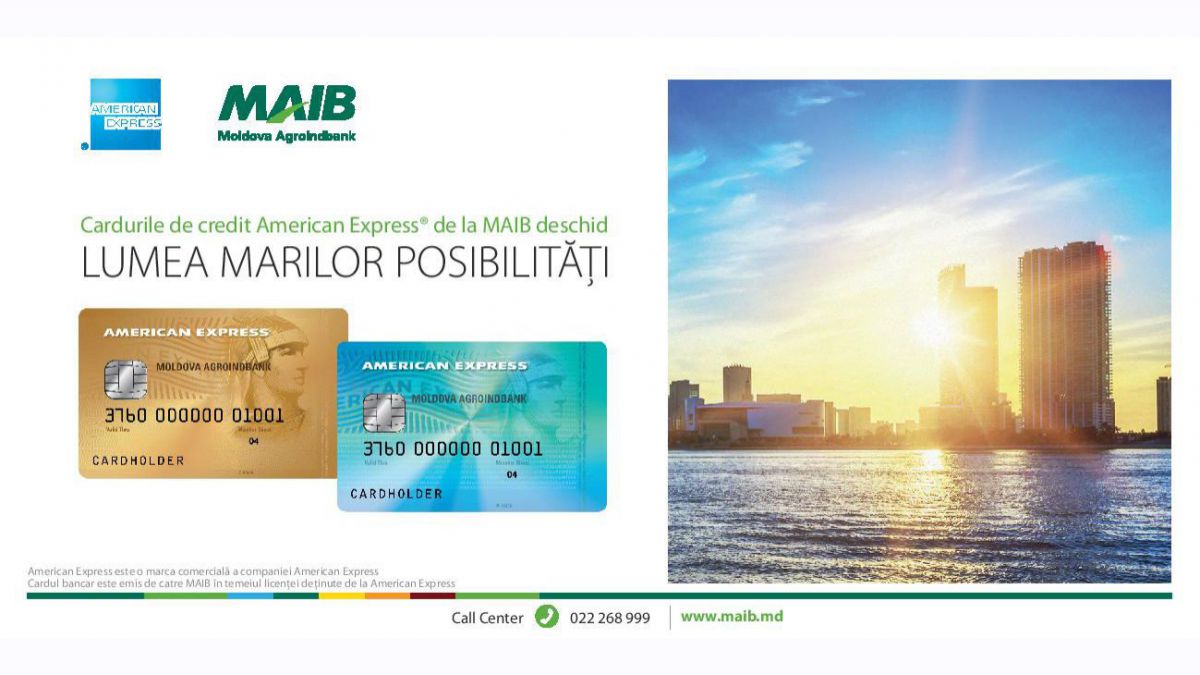 Moldova Agroindbank a început emiterea cardurilor American Express