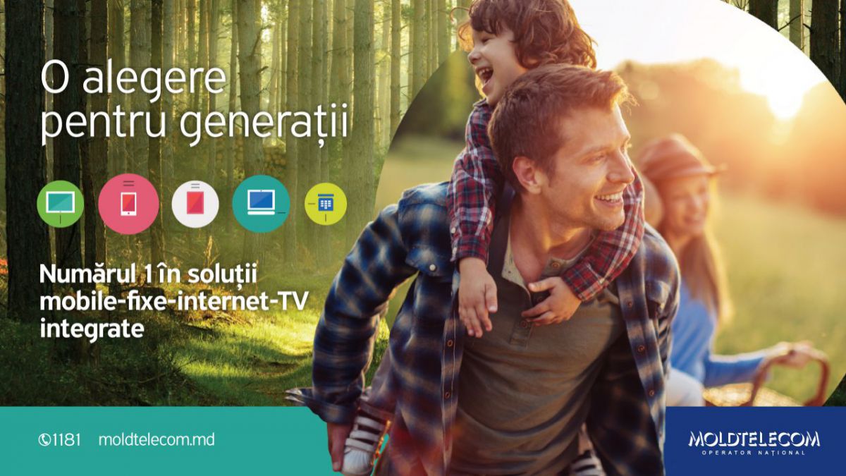 Moldtelecom - o alegere pentru generații. Numărul 1 în soluții integrate: mobile - fixe - Internet - TV