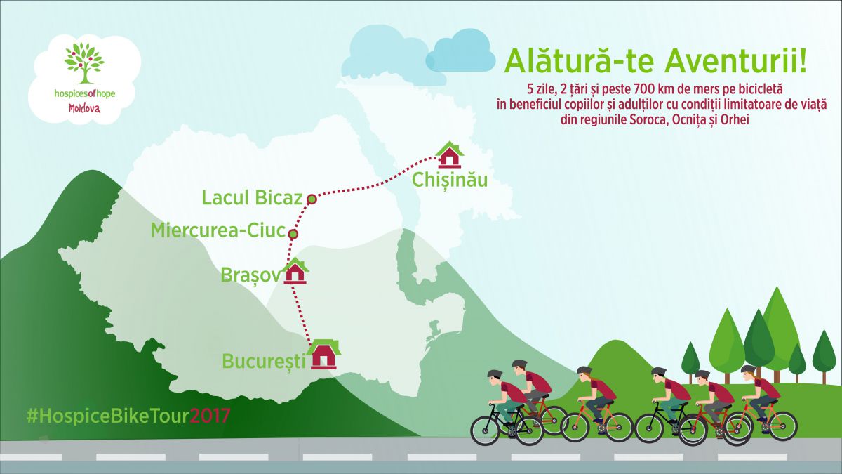 Parcurge 700 km pe bicicletă pentru un scop nobil cu Hospice Bike Tour 2017
