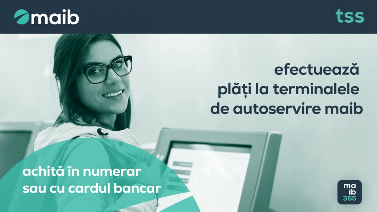 Alternativă comodă de achitare: Plătește cu cardul la terminalele de autoservire maib