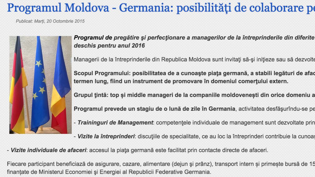 Program de pregătire şi perfecţionare a managerilor în Germania