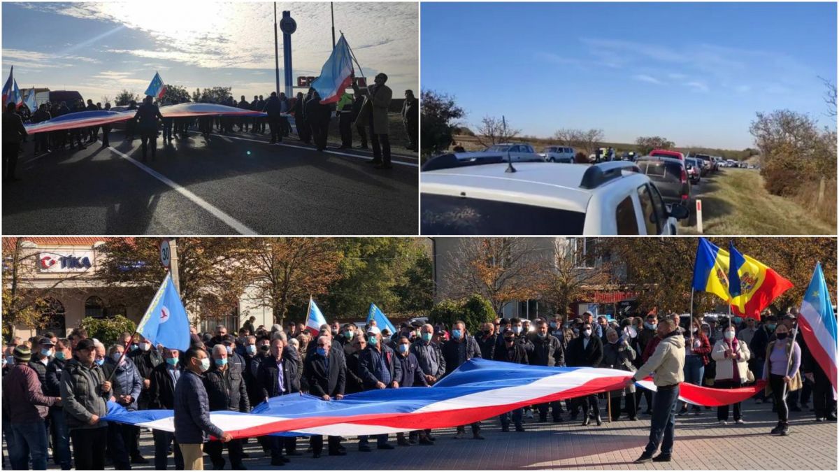 Proteste în Găgăuzia în susținerea lui Stoianoglo: Manifestări la Comrat și drum blocat la intrarea în autonomie (FOTO)