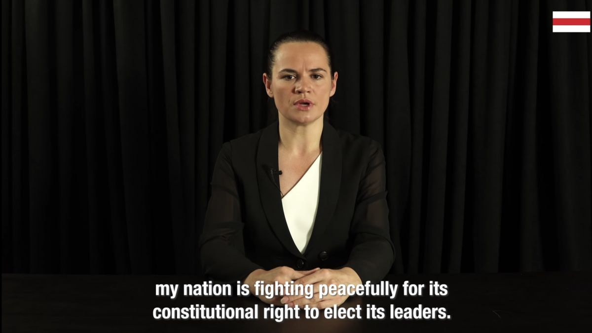 Svetlana Tihanovskaia, mesaj către liderii UE: Vă îndemn să nu recunoașteți rezultatele alegerilor falsificate (VIDEO)