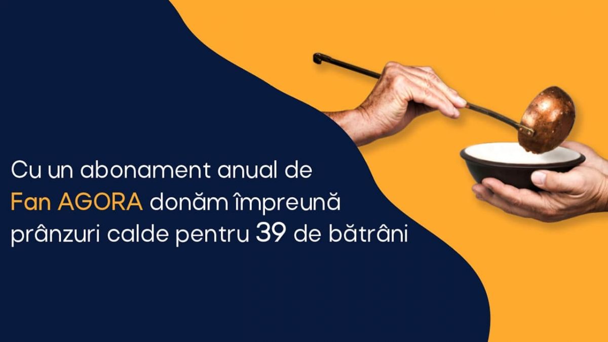 Te abonezi și donezi prânzuri calde celor nevoiași. Alătură-te împreună cu AGORA campaniei „Masa Bucuriei”