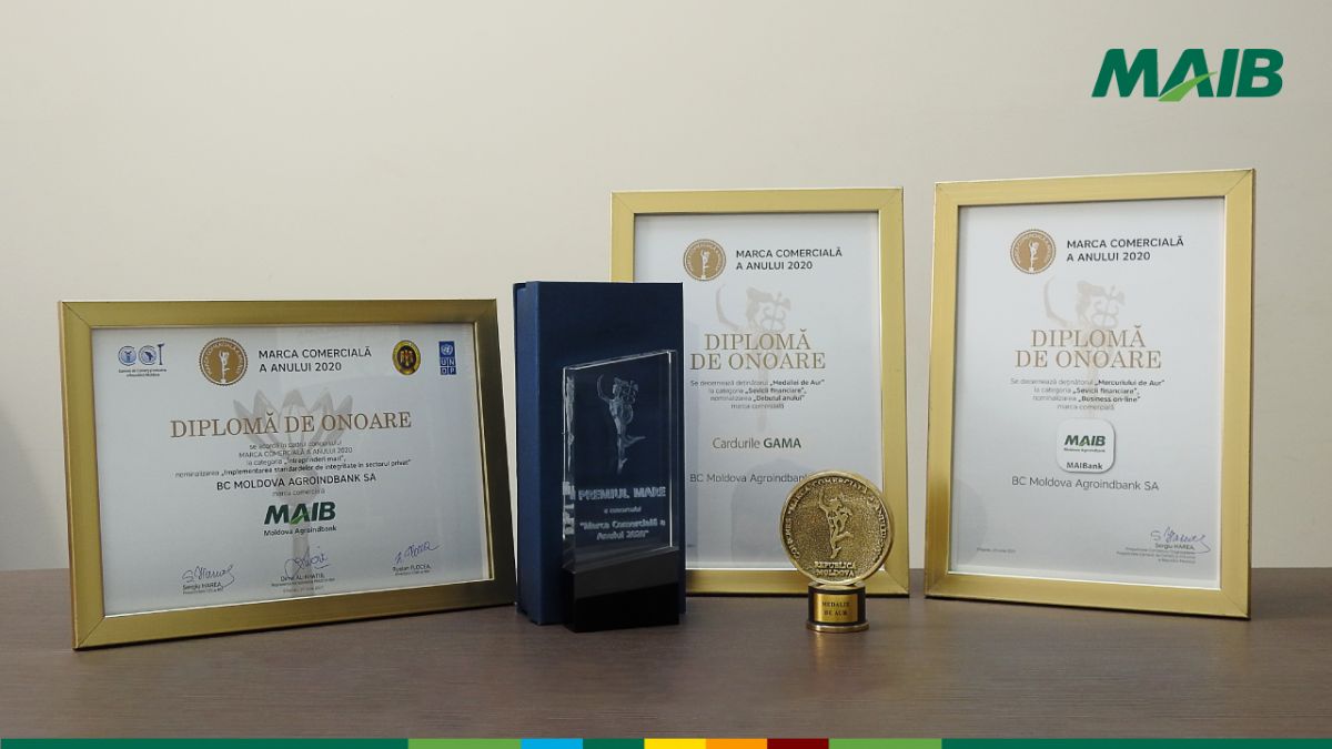 Triplă apreciere pentru MAIB la concursul Marca Comercială a Anului