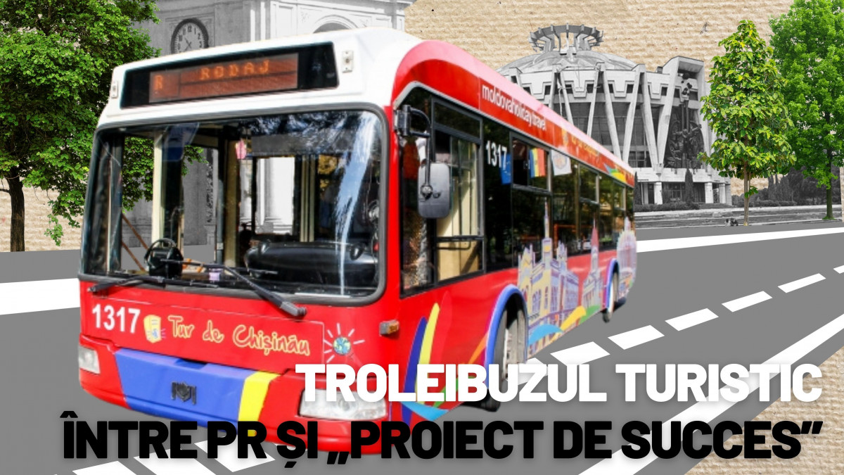 Troleibuzul turistic - o premieră anunțată de Ceban, cu o vechime de opt ani. De ce proiectul a căzut pe brânci pe timpul lui Chirtoacă și din ce motiv nu se regăsește în broșurile din aeroport