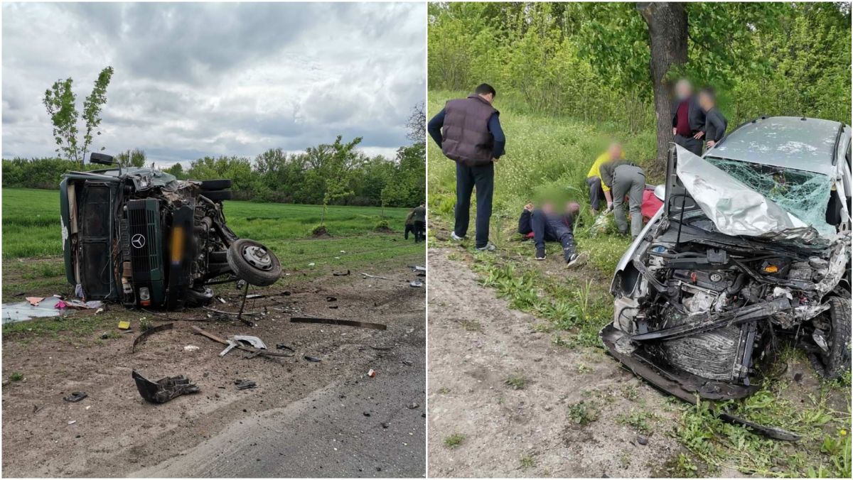 Un microbuz de pe ruta Soroca-Bălți, accidentat. Opt pasageri, transportați la spital