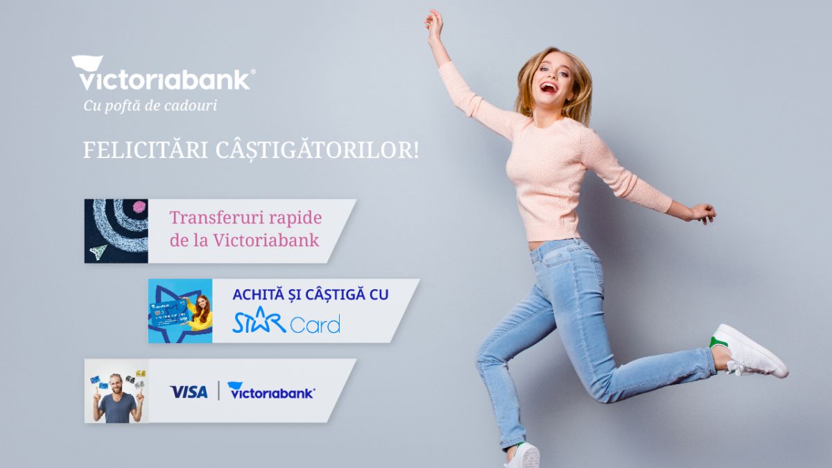 Primii 34 de câștigători ai promoției Victoriabank din această vară. Continuă să câștigi cu mega promoții