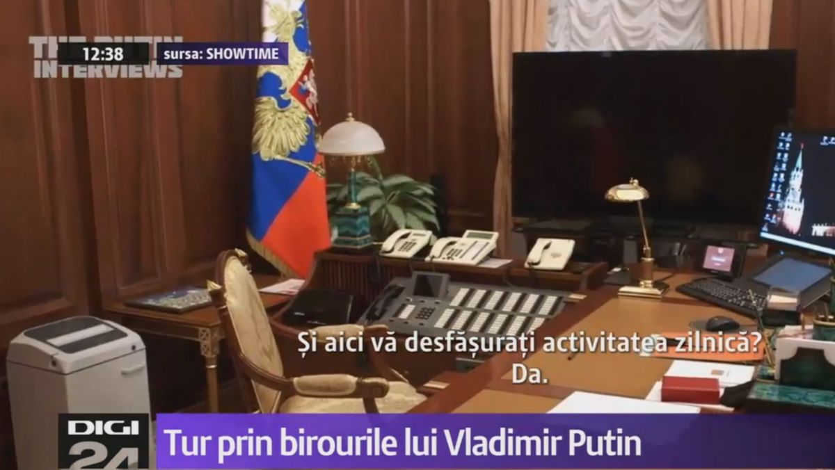VIDEO. Cum arată birourile lui Vladimir Putin și ce imagine are pe desktop