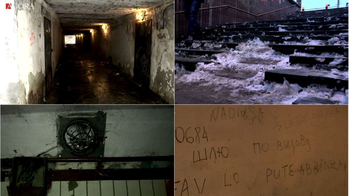 VIDEO. Pereți care se surpă, miros urât și gunoi! Cum arată trecerile subterane din Chișinău